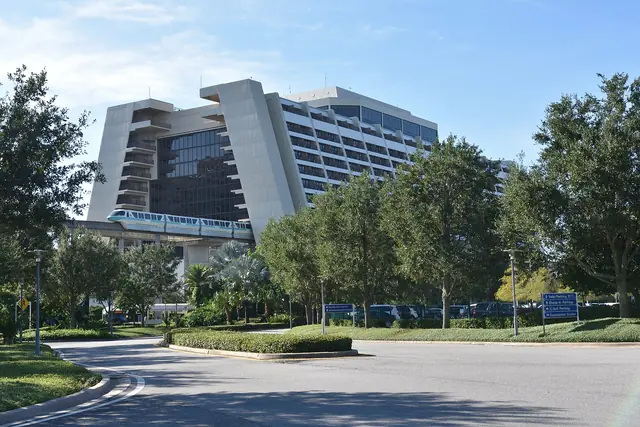 Photograph: The monorail through Disney's Contemporary Resort