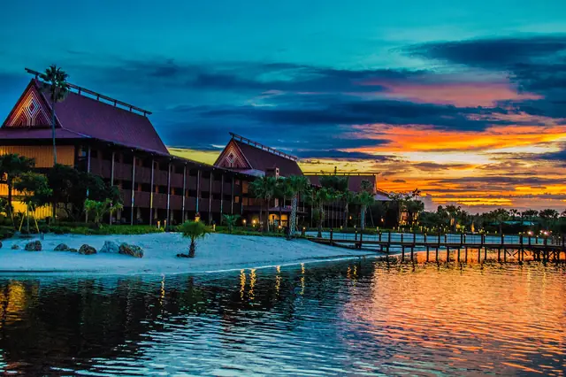 Photograph: Disney's Polynesian Village Resort at sunset
