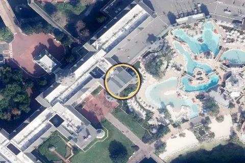 Ale & Compass Restaurant from the air, 2026