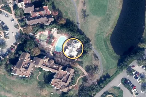 Backstretch Pool Bar from the air, 2026
