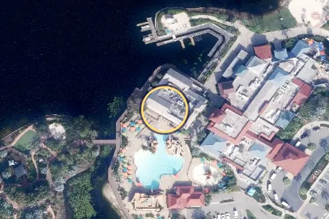 Banana Cabana from the air, 2026