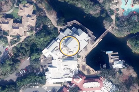 Boatwright's Dining Hall from the air, 2026