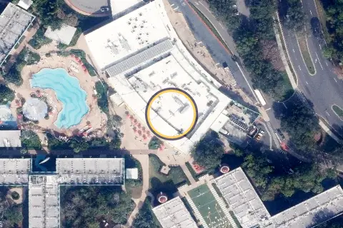 End Zone Food Court from the air, 2026
