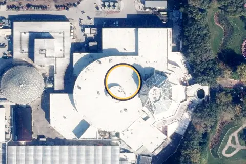 Garden Grill Restaurant from the air, 2026