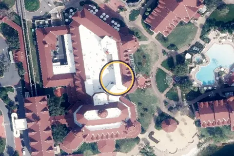 Grand Floridian Cafe from the air, 2026
