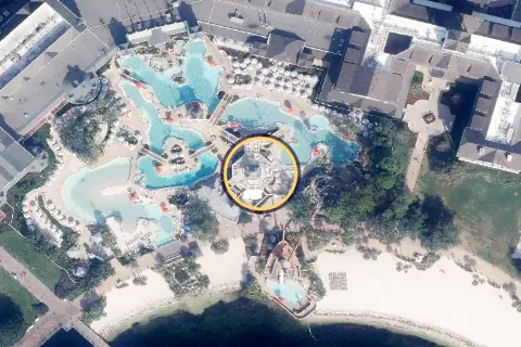 Hurricane Hanna's Waterside Bar and Grill from the air, 2026