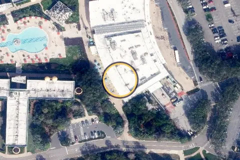 Intermission Food Court from the air, 2026