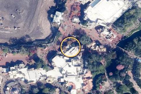 Liberty Tree Tavern from the air, 2026