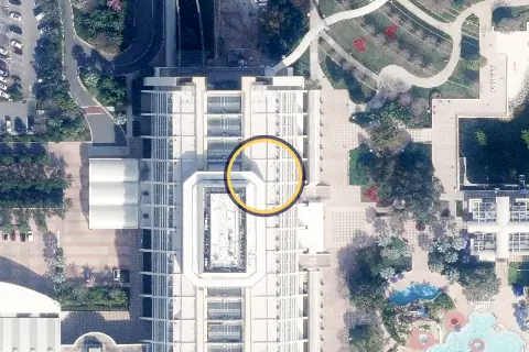 Olympiad Fitness Center from the air, 2026