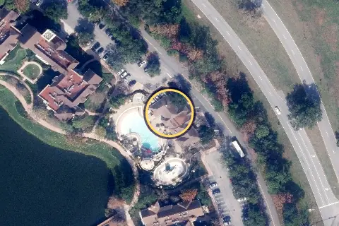 The Paddock Grill from the air, 2026