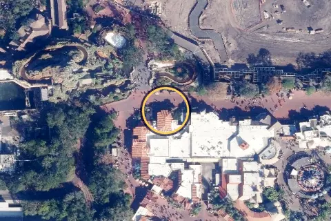 Pecos Bill Tall Tale Inn and Cafe from the air, 2026