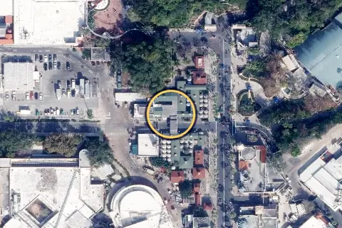 Rosie's All-American Café from the air, 2026