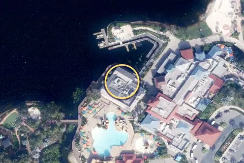 Sebastian's Bistro from the air, 2026