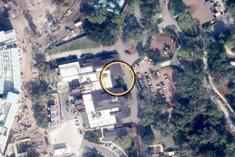 Trail's End Restaurant from the air, 2026