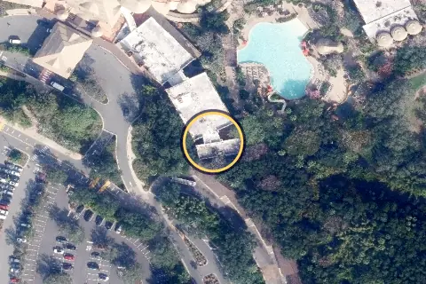 Zahanati Fitness Center from the air, 2026