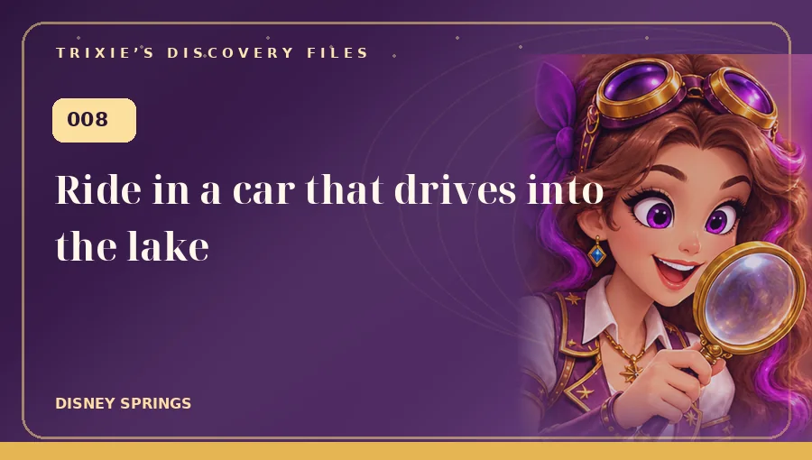 Trixie art: Ride in a car that drives into the lake