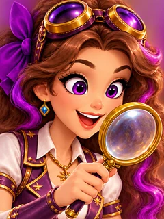 Trixie with her magnifying glass