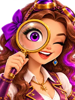 Trixie with her magnifying glass