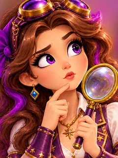 Trixie with her magnifying glass