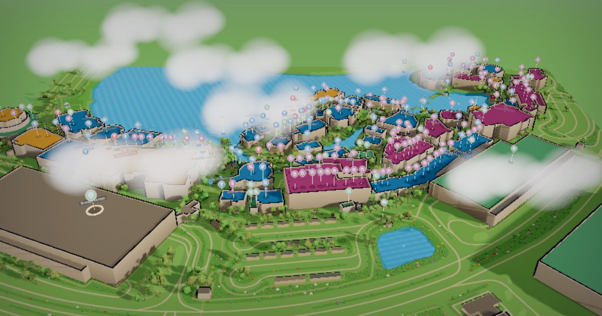The Disney Springs map, in color