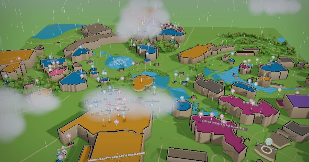 The Universal Epic Universe map, in color