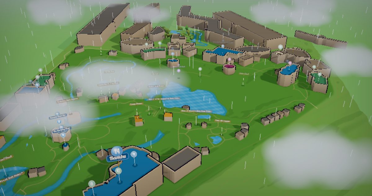 The Universal Volcano Bay map, in color